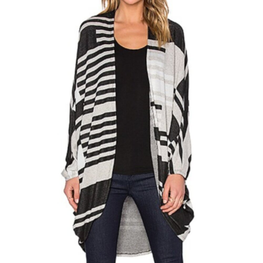 EUC Revolve x Michael Lauren Striped Open‑Front Cocoon Wrap style Cardigan OS